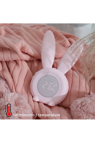 Réveil pour enfant avec lumière Bunny - Rose clair
