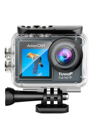 Caméra sport - Double écran LCD - 10 accessoires inclus