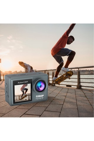Caméra sport - Double écran LCD - 10 accessoires inclus