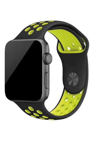 Cinturino compatibile Apple Watch 38/40/41 mm - Nero e verde fluo
