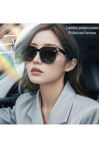 Lunettes de soleil polarisées connectées - Mixte - Catégorie 4 - Noir