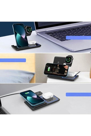 Base de chargement sans fil pliable 3-en-1