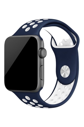 Cinturino compatibile Apple Watch 38/40/41 mm - Cobalto e bianco