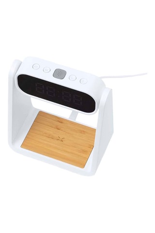 Horloge multifonction avec fonction lampe et chargeur sans fil - 10 W - Blanc