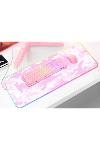 Tapis de souris Onikuma Gaming avec des lumières LED - Rose - 79 x 30 cm
