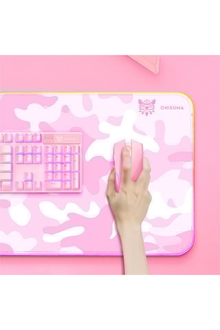 Tapis de souris Onikuma Gaming avec des lumières LED - Rose - 79 x 30 cm