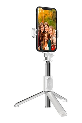 Perche à selfie avec trépied extensible - Blanc