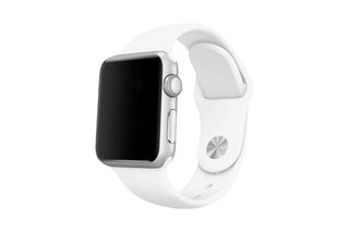 Bracelet en silicone compatible Apple Watch - 38/40 mm - Taille M/L - Blanc