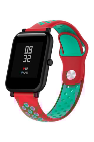Bracelet sport universel 22 mm en silicone - Rouge et turquoise