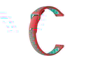 Bracelet sport universel 22 mm en silicone - Rouge et turquoise