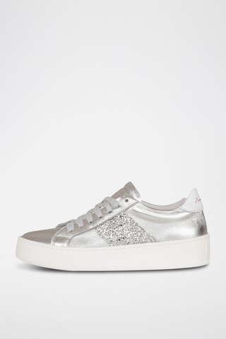 Zapatillas de piel con plataforma - Blanco