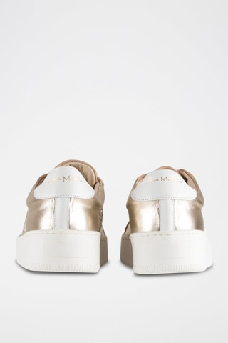 Zapatillas de piel con plataforma - Blanco