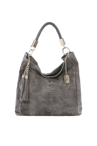 Mala de ombro em couro Rosallia  -  Preto  - Cinzento