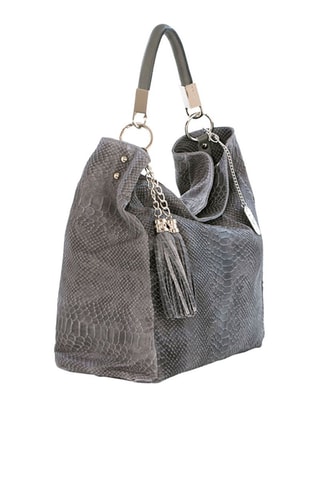 Mala de ombro em couro Rosallia  -  Preto  - Cinzento