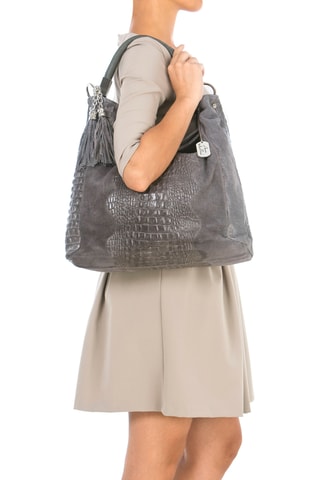 Bolso shopper de piel Alessandra - Gris