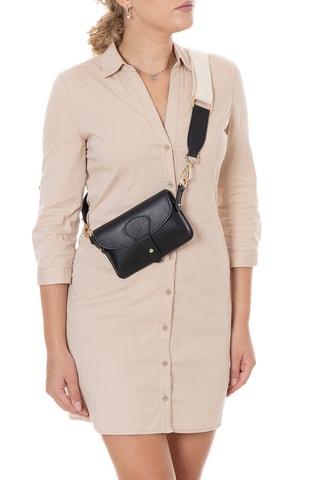 Bandolera de piel Giusy - Negro