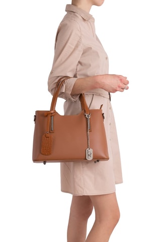 Bolso shopper de piel Corinna - Azul, gris y marrón