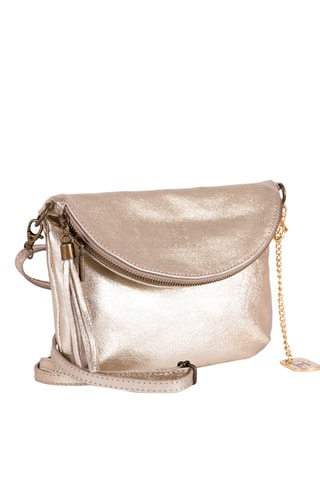 Bandolera de piel Beverly - Dorado