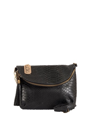 Bandolera de piel Lydia - Negro