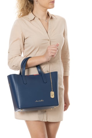 Bolso de piel Battista - Azul