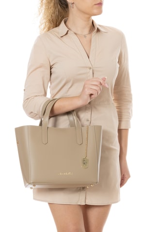 Bolso de piel Battista - Topo