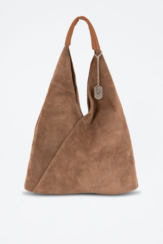 Bolso shopper de piel Eleonora - Marrón