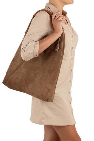 Bolso shopper de piel Eleonora - Marrón