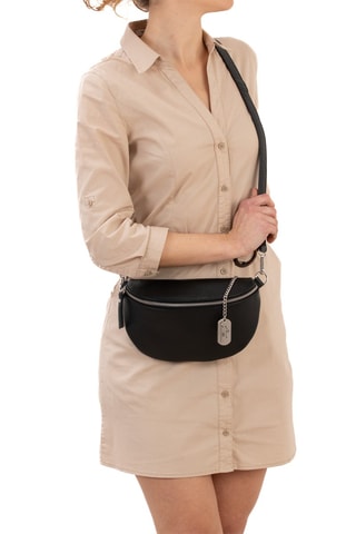 Riñonera de piel Berenice - Negro