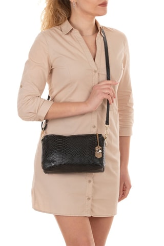 Bandolera de piel Luigina - Negro