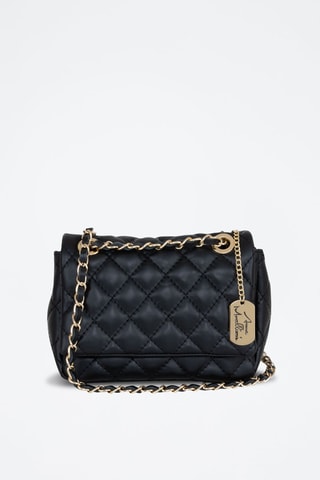 Bandolera acolchada de piel Jolarta - Negro