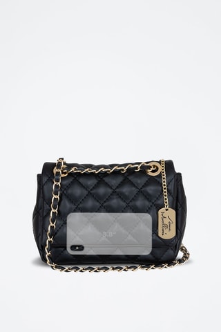 Bandolera acolchada de piel Jolarta - Negro