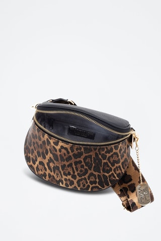 Riñonera de piel Gabriella - Marrón y negro