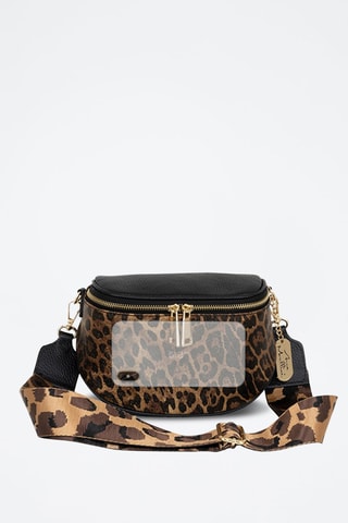 Riñonera de piel Gabriella - Marrón y negro