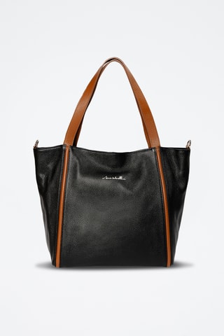 Bolso shopper de piel Giusermina - Negro