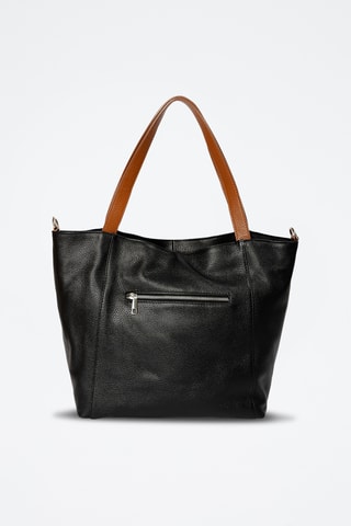 Bolso shopper de piel Giusermina - Negro
