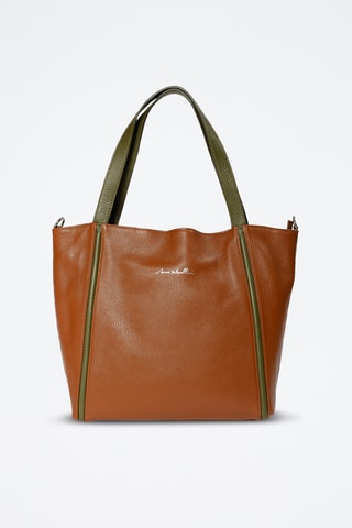 Bolso shopper de piel Giusermina - Marrón