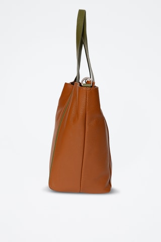 Bolso shopper de piel Giusermina - Marrón