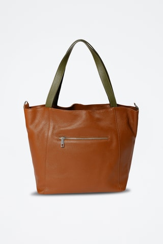 Bolso shopper de piel Giusermina - Marrón