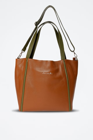 Bolso shopper de piel Giusermina - Marrón