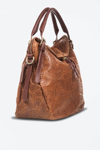 Bolso de piel Cortona - Marrón
