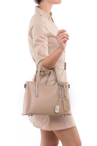 Bolso de piel Corinna - Marrón y plateado