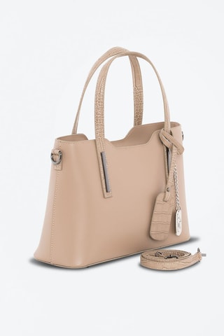 Bolso de piel Corinna - Marrón y plateado