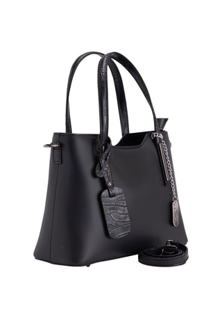 Bolso shopper de piel Corinna - Negro y rojo