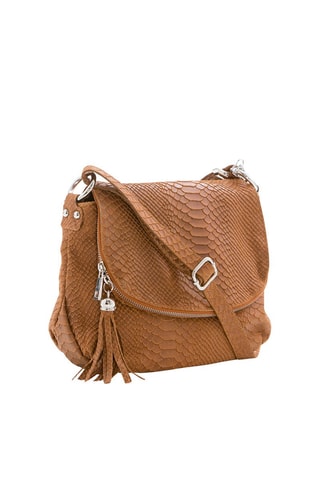 Bandolera de piel Elena - Marrón