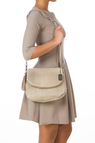 Bandolera de piel Elena - Beige