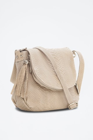 Bandolera de piel Elena - Beige