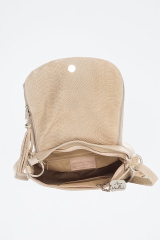 Bandolera de piel Elena - Beige