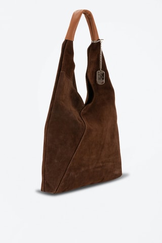 Bolso shopper de piel Eleonora - Marrón