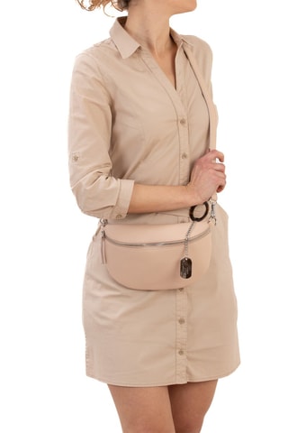 Bandolera de piel - Rosa