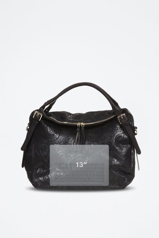 Bolso de piel Cortona - Negro